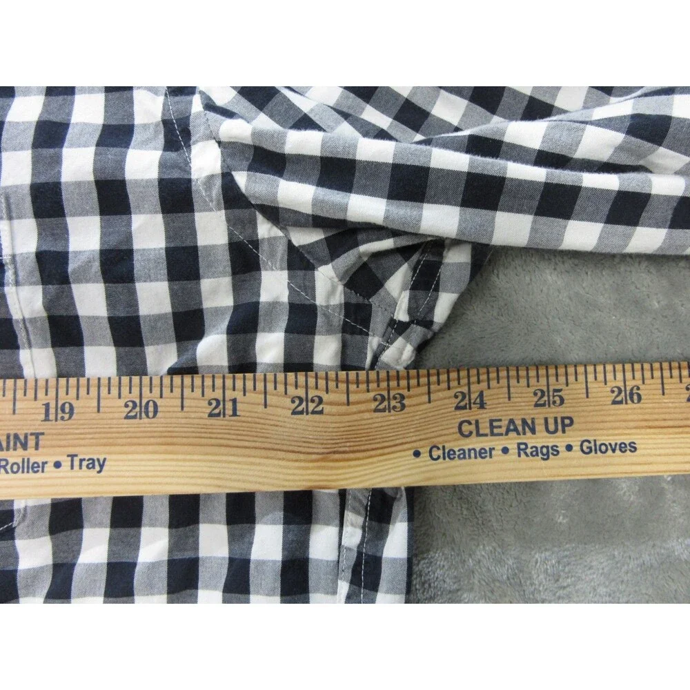 J.CREW Shirt Men’s Sz. XL Quality Woven Buttoned Up Long Sleeve Plaid Black
